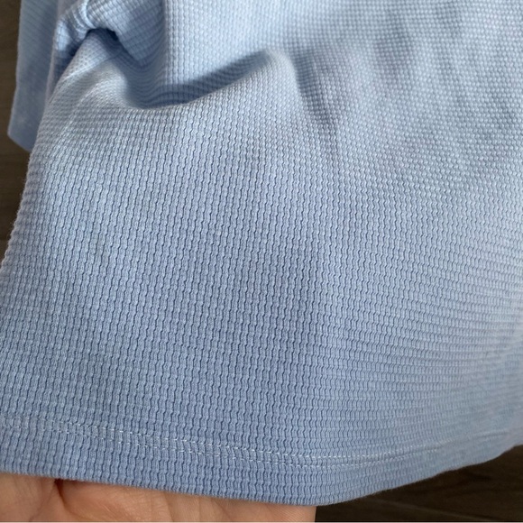Roller Rabbit Waffle Crop Polo Top Short Sleeve Blue XS - Picture 6 of 6